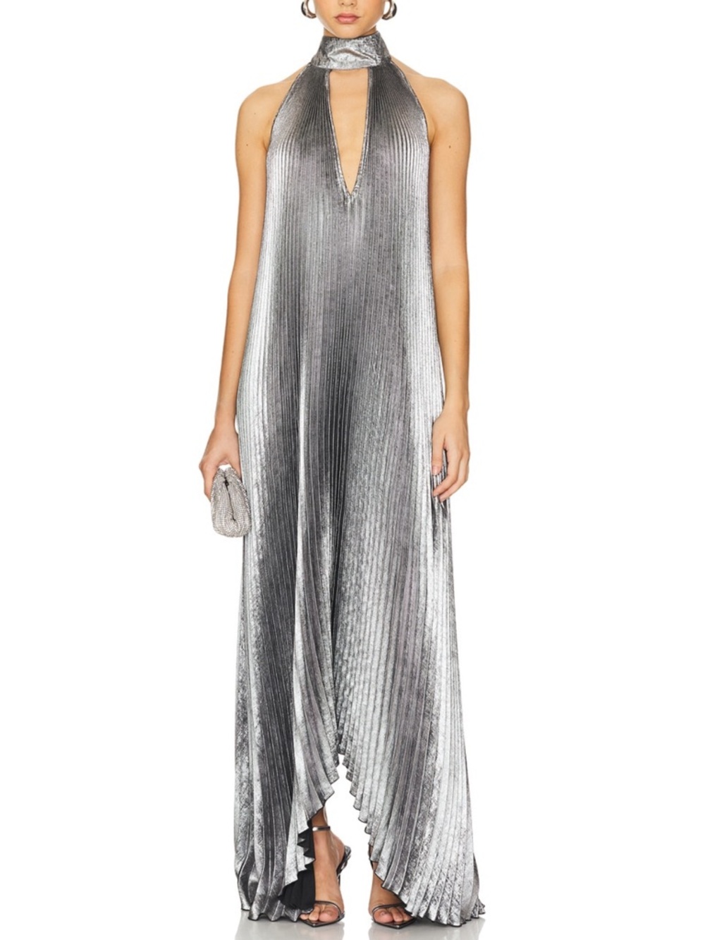 L’IDEE Opera Gown in Gunmetal Shimmer